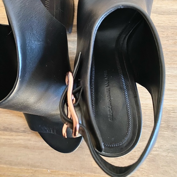 Alexander Wang Black Leather Peep Toe Sandal Bootie - Picture 4 of 9